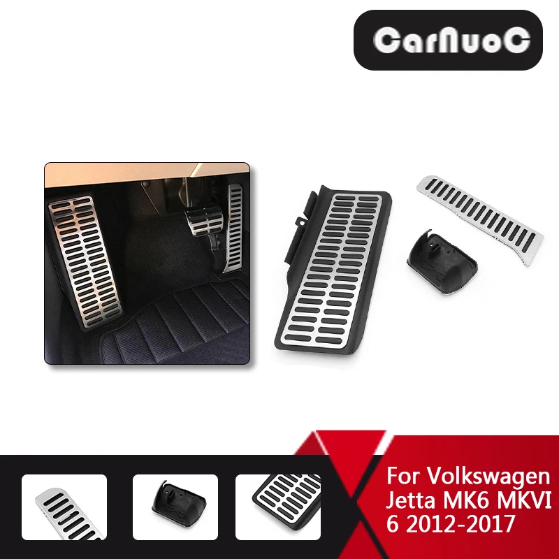 

3pcs Car Accessories Stainless Steel Car Pedal Car Pedals Cover for Volkswagen VW Jetta MK6 MKVI 6 Automatic / Manual 2012 - 17
