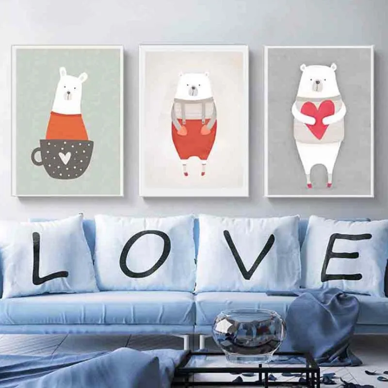 

1Pcs Cartoon Canvas Painting Wall Poster Modern Wall Art Modern Canvas Pictures Wall Decor Wall Picture Poster for Children Room