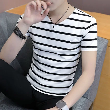 

Summer men's business casual short sleeve t-shirt 4885