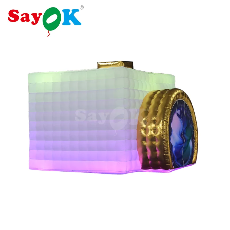 double lights 2 Высокое качество, надувная фотобудка в форме камеры, надувной шатер, Свадебный стенд, белый внутри, светодиодный, для свадебной вечеринки - Цвет: double lights 2
