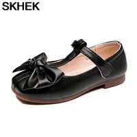 skhek princess wedding girls shoes for girls kids dress party soft pu leather shoes flats with flowers floral black shoes