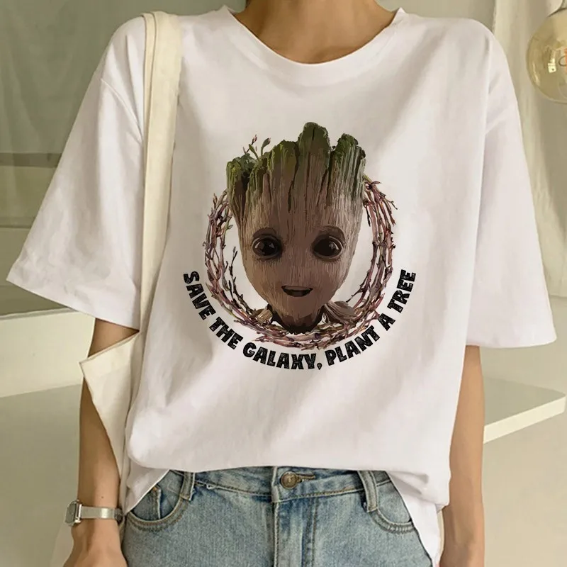 Футболка с круглым вырезом и надписью I am GROOT Модная хлопковая принтом Хранители