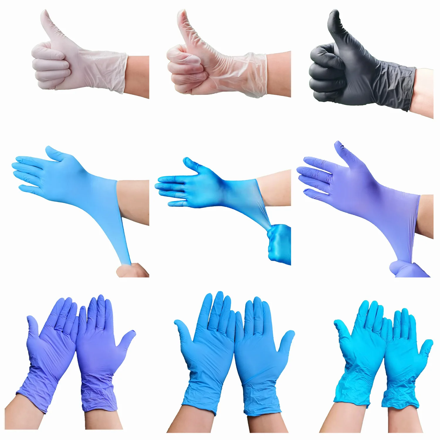 

100pc Nitrile Disposable Gloves Waterproof Powder Free Latex Gloves for Household Kitchen Laboratory Work Gloves Cleaning Tool