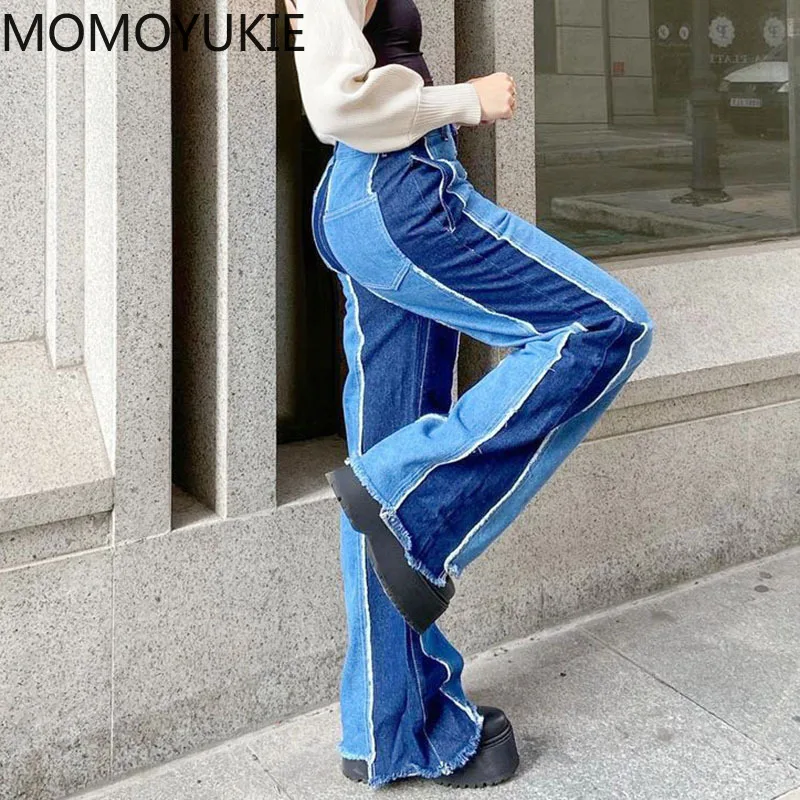Джинсы женские с завышенной талией уличная одежда в стиле ретро модные хлопковые