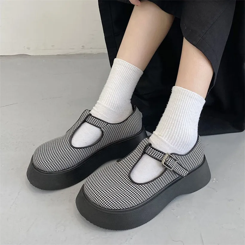 

platform Mary Jane Shoes Female Retro French Lolita Shoes Jk Shoes Loli Lo Shoe 2022 Spring Round Head Japanese Goth Chunky Heel