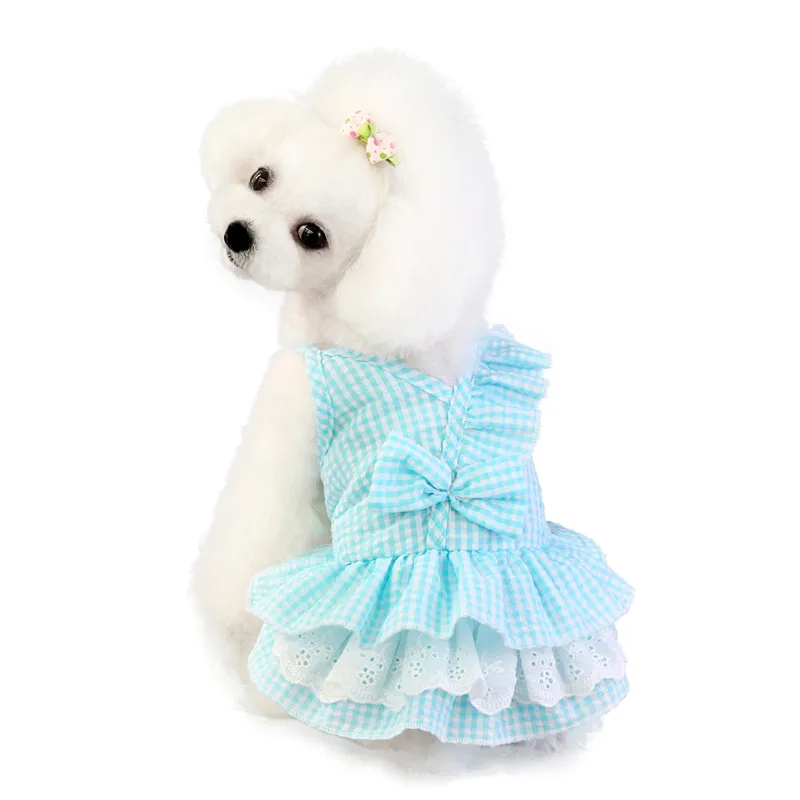 Bow Wedding Dress for Dog Pet Spring Fashion Clothes with Small Dogs Clothing Skirt Puppy Sweety Princess Teddy | Дом и сад
