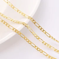 18k gold clad pure copper color 13 flat lock chain necklace bracelet accessories 2 5mm chain diy jewelry material