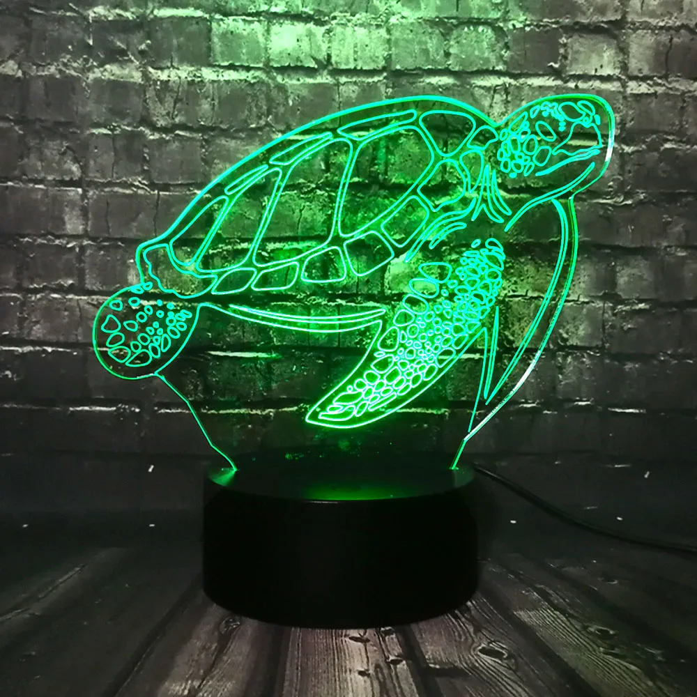 Плавать морские Черепашки животное светодиодный 3d-ночник ребенок Декор спальня ночник 7 цветов изменить Рождественский подарок игрушка, Прямая поставка