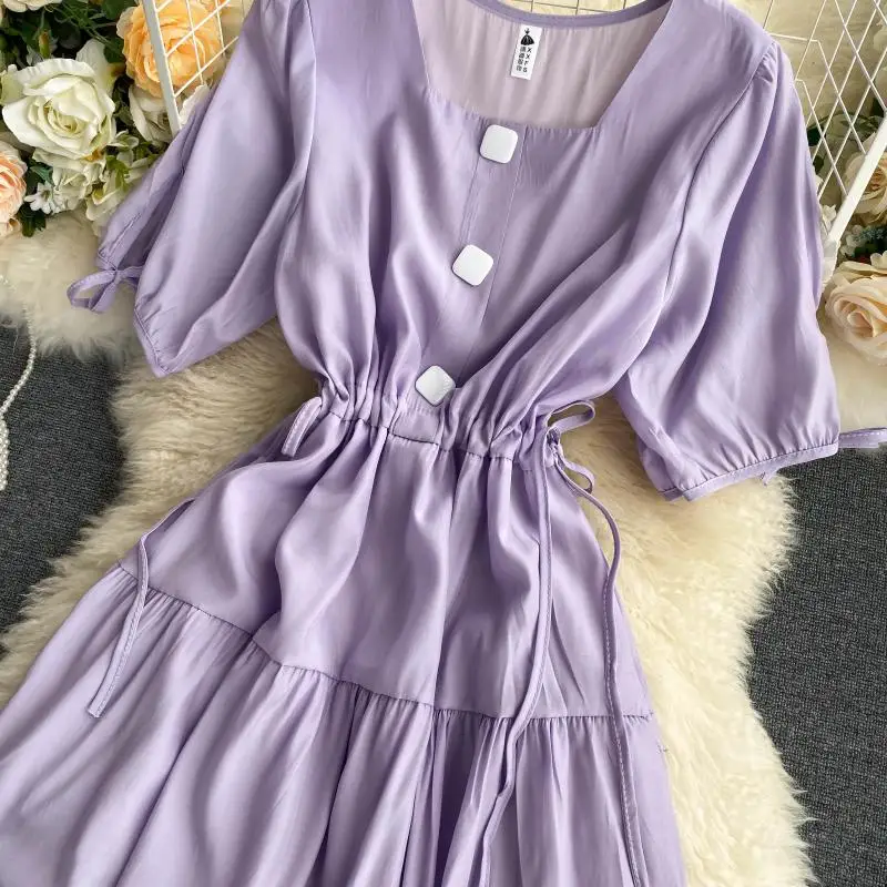 Платье SINGRAIN женское средней длины однотонное повседневное ТРАПЕЦИЕВИДНОЕ с