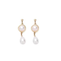 pearl earrings silver pin female fashionable long water drop trend retro earrings