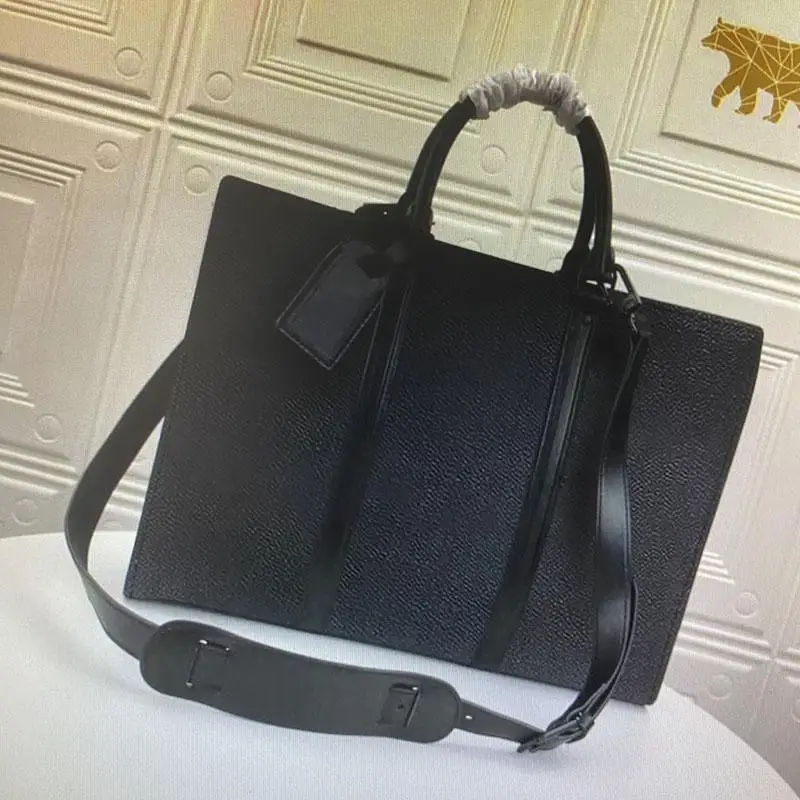 

M45265 SAC PLAT HORIZONTAL ZIPPE Briefcase Business Crossbody Handbag Fashion Men Shoulder Bag Canvas Leather Laptop Bag