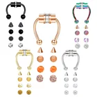 Новое кольцо для имитации пирсинга в носу из сплава пирсинг кольцо для перегородки для женщин ювелирные изделия для тела подарки модное магнитное искусственное пирсинг
