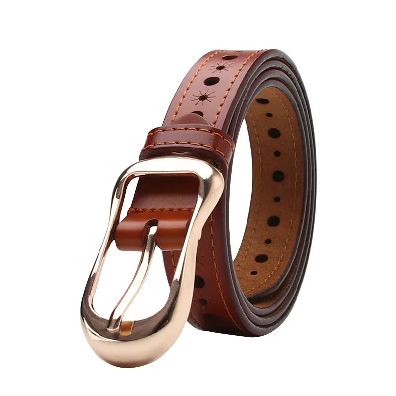 

Hot sale Waist Belt High quality Genuine Leather Belt Women Jeans Strap Female Fashion Metal Pin Buckle decoration Waistband