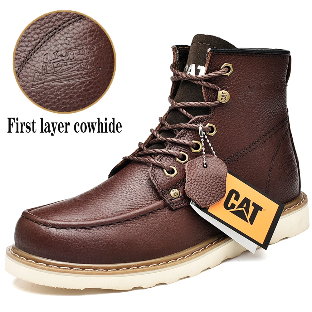 

New men's high-end leather Martin boots, fashionable outdoor cat shoes, casual high-top men's shoes, jungle training boots