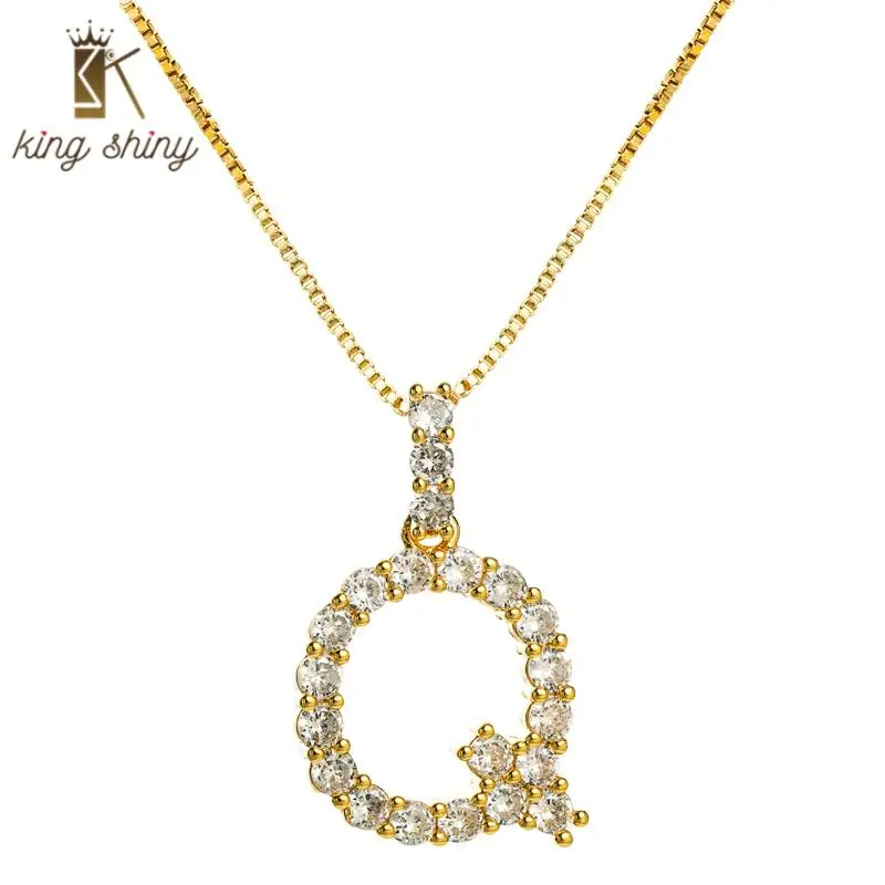 

Korean Elegant Letter A-Z Alphabet Copper Pendant Necklace for Woman Charm Cubic Zirconia Choker Necklace Birthday Party Gifts