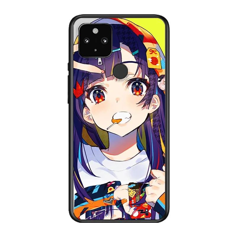 

Anime Girl Illustration Art Soft TPU Silicone Black Cover For Google Pixel 5 4A 5G 4 XL Phone Case