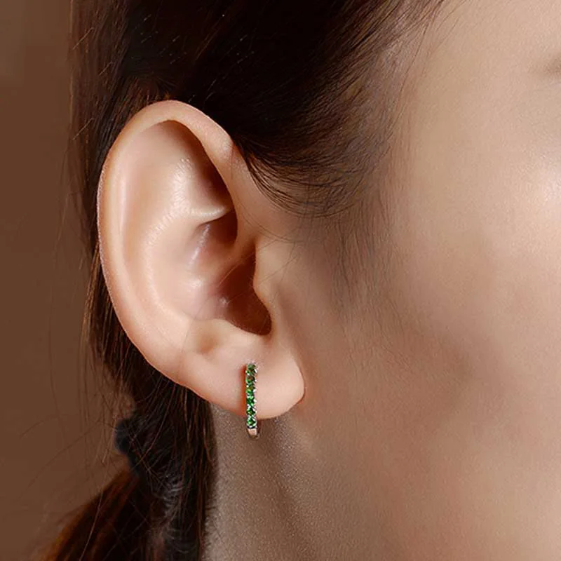 Серьги из чистого золота с натуральным Рубином/Сапфиром/аквамарином/Tsavorite 18