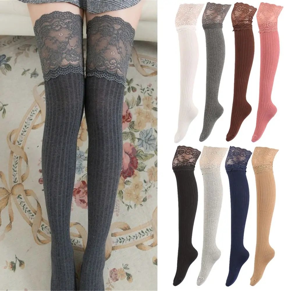 

Women Winter Warm Thigh-High Sexy Stockings Over the Knee Socks Long Knit