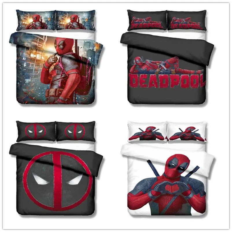 Новый комплект постельного белья Marvel Дэдпул 3D для взрослых мальчиков Декор