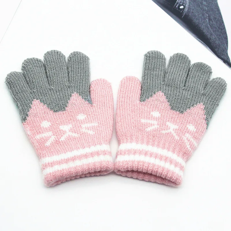 Balleenshiny ni&ntilde;o ni&ntilde;os beb&eacute; ni&ntilde;as ni&ntilde;os invierno Beb&eacute; abrigado gruesos guantes mitones m&aacute;gicos ni&ntilde;os lindos mitones guantes dedo completo-5