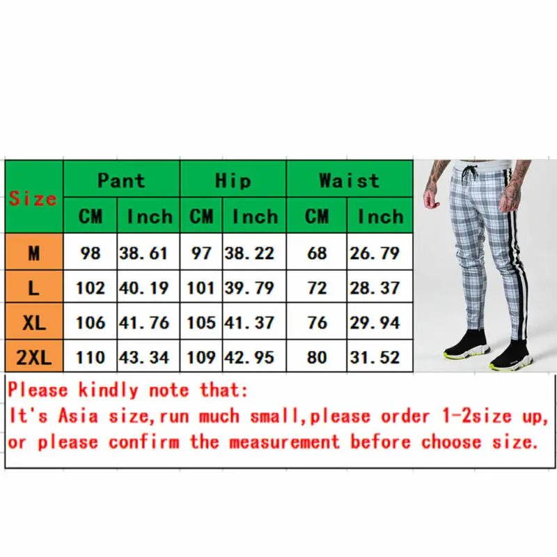 

New Three Styles 2019 Men Plaid Business Long Pants Male Slim Fit Trousers Running Joggers Gym Sweatpants Plus Size