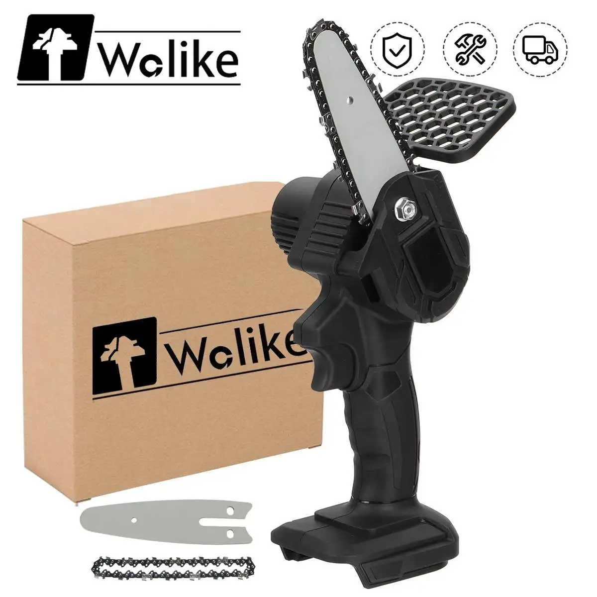 

Cordless Mini Electric Chain Saw Brushless Rechargeable One-Hand Electric Chainsaw Garden Power Tool for for Makita 18V Battery