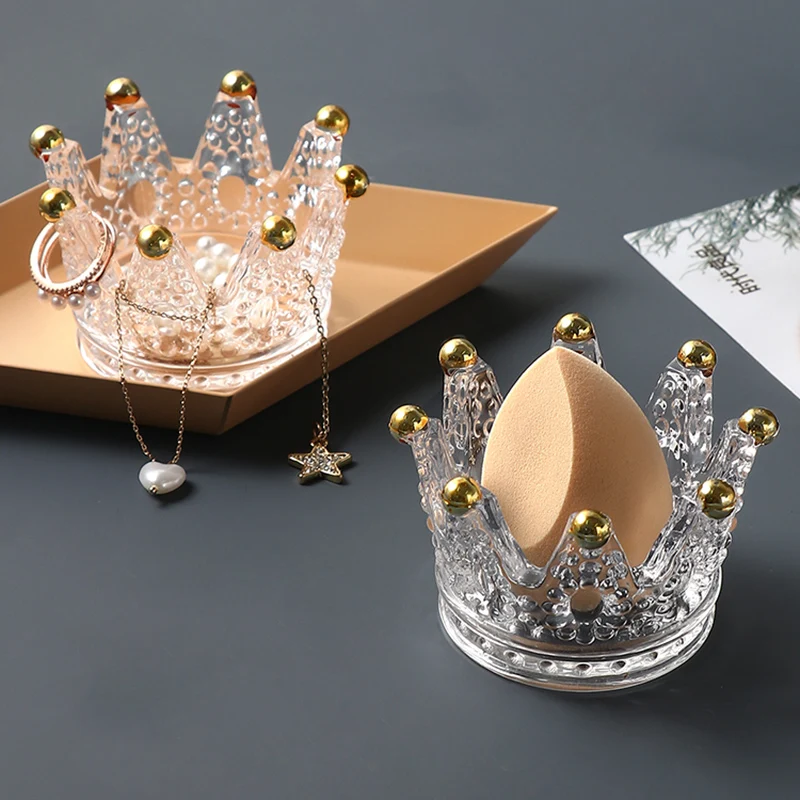 Подставка для губки Crown Beauty стеклянная шкатулка хранения косметики органайзер
