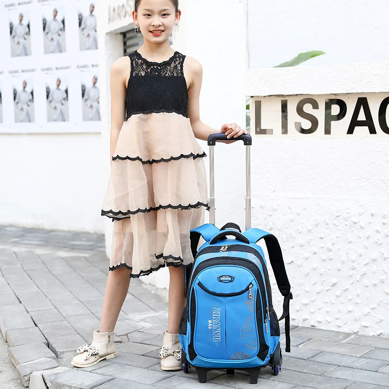 Рюкзак на колесиках для мальчиков и девочек школьная сумка Дорожный чемодан с 2