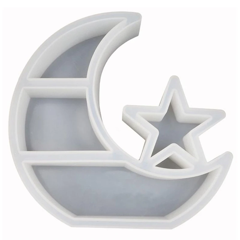 

Large Crescent Moon Tray Resin Mold Moon Star Shelf Crystal Display Tray Jewelry Plate Resin Casting Molds Craft Tools