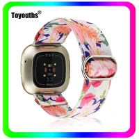 toyouths elastic nylon loop watch strap for fitbit versa 3 band adjustment scrunchies watch strap replacement for fitbit sense