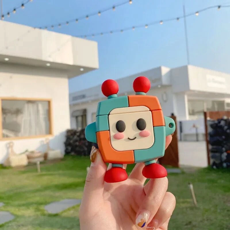 

Kawaii 3d carton robot cute silicone case for airpods pro 2 1 protective earphone charging box cover for airpods anime