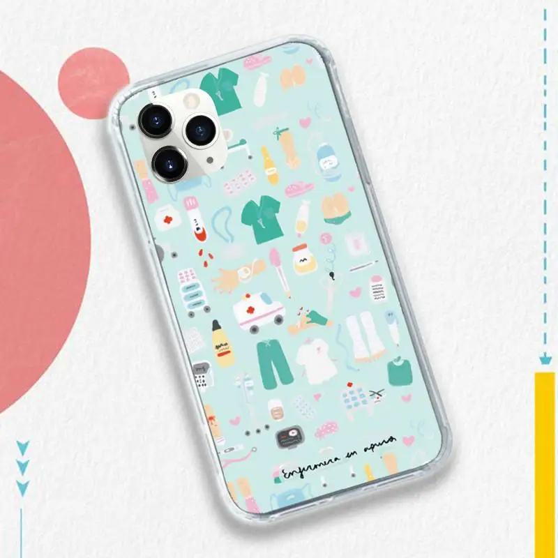 

Cartoon Medicine Doctor Nurse Phone Case for iPhone 11 12 pro XS MAX 8 7 6 6S Plus X 5S SE 2020 XR