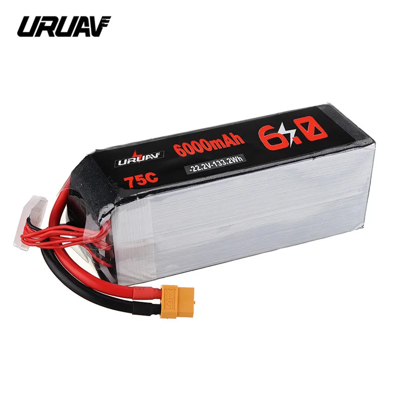 Оригинальный URUAV 22 2 V 6000 мА/ч 75C 6S Lipo Батарея XT60 разъем для 600 700 800 RC вертолет DIY
