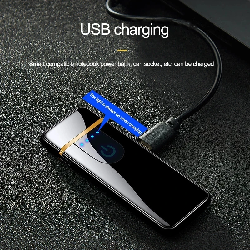 Мини USB Зажигалка сенсорная Индукционная креативная Мужская перезаряжаемая