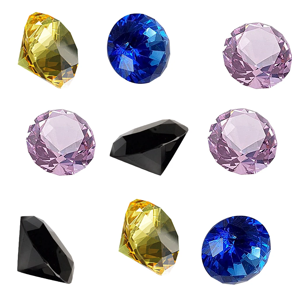 

40mm Diamond Shaped Crystal Paperweight Glass Art Home Decor Wedding Gift New