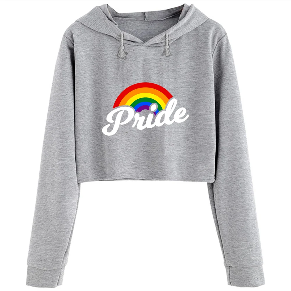 Женский укороченный пуловер Pride Rainbow в стиле аниме эмо Kpop для девочек - купить по
