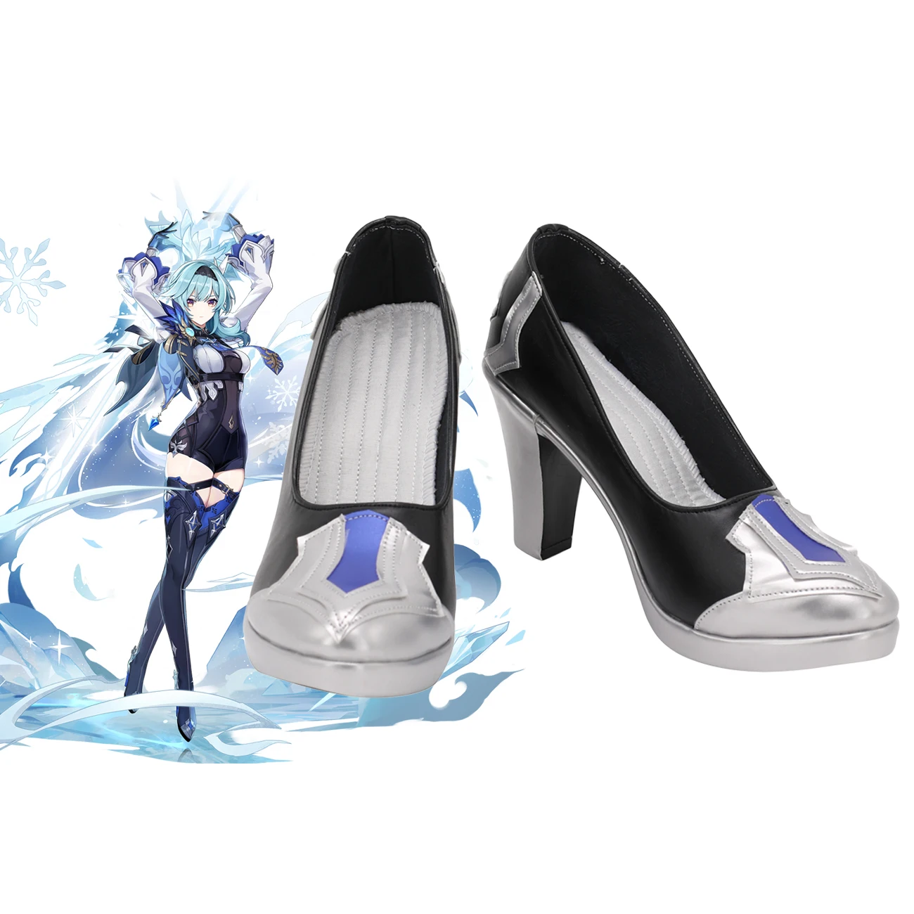 

Обувь для косплея Genshin Impact Eula компактная обувь на высоком каблуке изготовленная на заказ для Хэллоуина Косплея