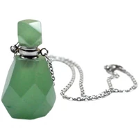 natural stone semi precious perfume bottle necklace pendant charms for elegant women love romantic gift