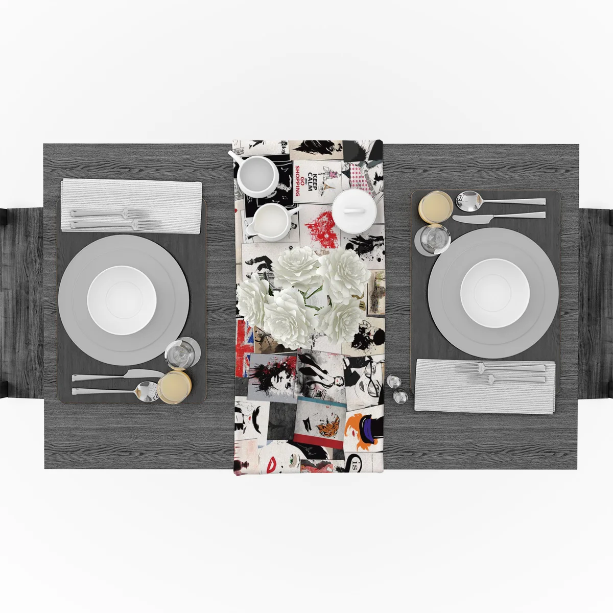 Женская шапка в форме сердца красный черный флаг красная настольная дорожка