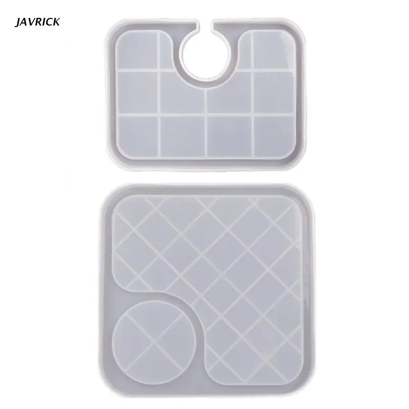 

2 Pcs/Set Set Dinner Plate Epoxy Resin Mold Tray Placemat Silicone Mould DIY Crafts Serving Board Plate Casting Tools