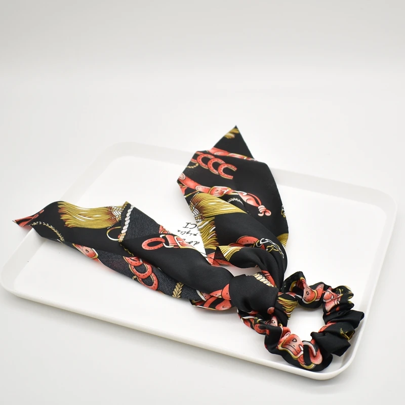 Винтажный женский бантик стример резинки шарф для волос конский хвост держатель