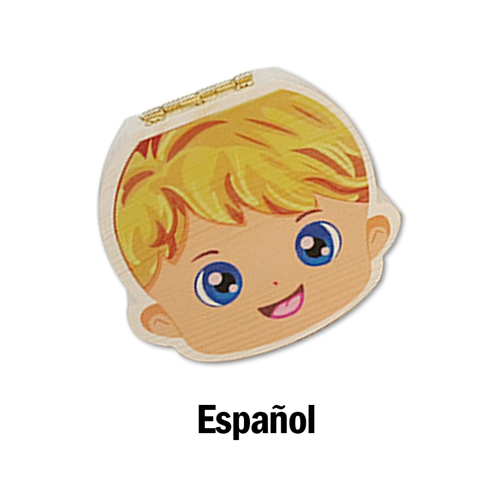 Английский/испанский деревянные детские зуб поле организатор молочных зубов