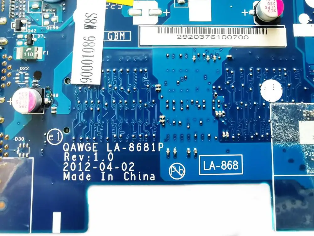 Оригинальная материнская плата для ноутбука Lenovo G585 E1-1200 HD7370M 512M QAWGE LA-8681P, проверенная и работающая хорошо, бесплатная доставка.