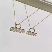 free shipping noble jewelry Natural 6-7mm SouthSea white pearl pendant 14k