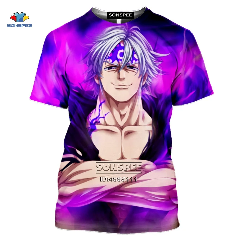 Футболка мужская SONSPEE с 3D принтом аниме Семь смертных грехов японская