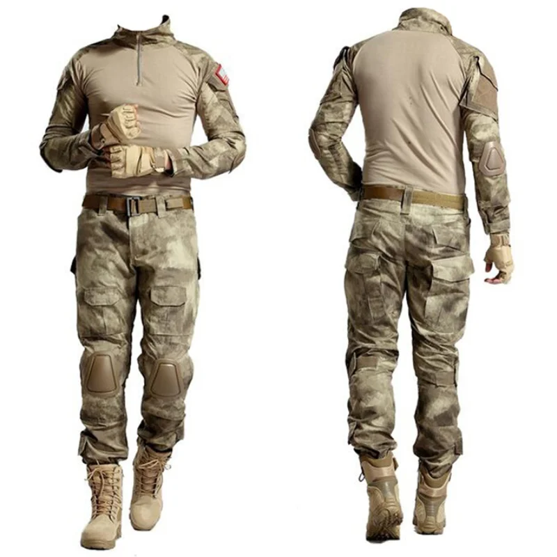 Army BDU Tactical Uniform Camo Hunting Clothes Men Camouflage Airsoft Sniper Combat Suit Paintball Military Shirt Pants Set