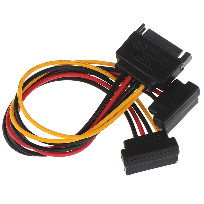 90 градусов SATA 15-Pin папа 2x15P Женский Y сплиттер адаптер кабель питания | Компьютеры и