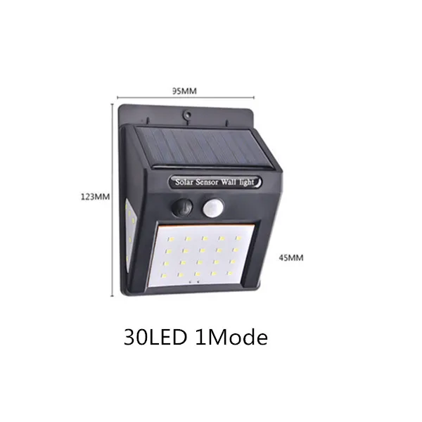 30led 1 mode Солнечная лампа светодиодный настенный солнечный светильник Открытый охранный светильник ing Ночной светильник с датчиком движения детектор для сада задняя дверь шаг - Испускаемый цвет: 30led 1 mode