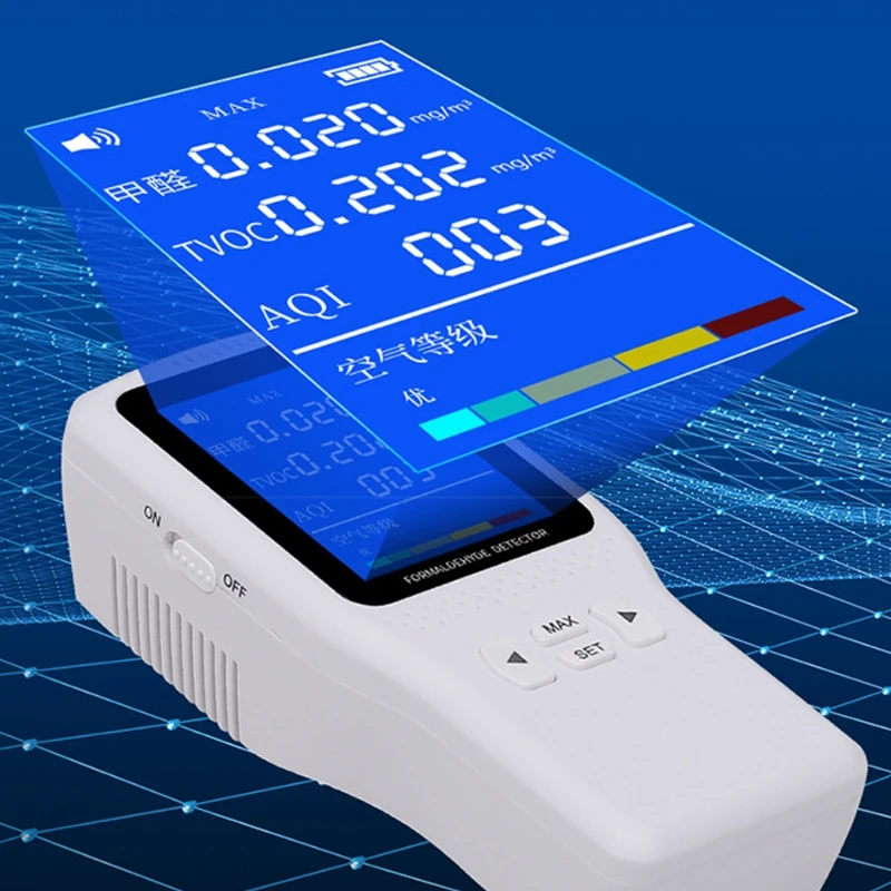 

TVOC HCHO Formaldehyde pollution index AQI Intelligent Digital LCD Formaldehyde Detector Protable Home Air Quality Meter