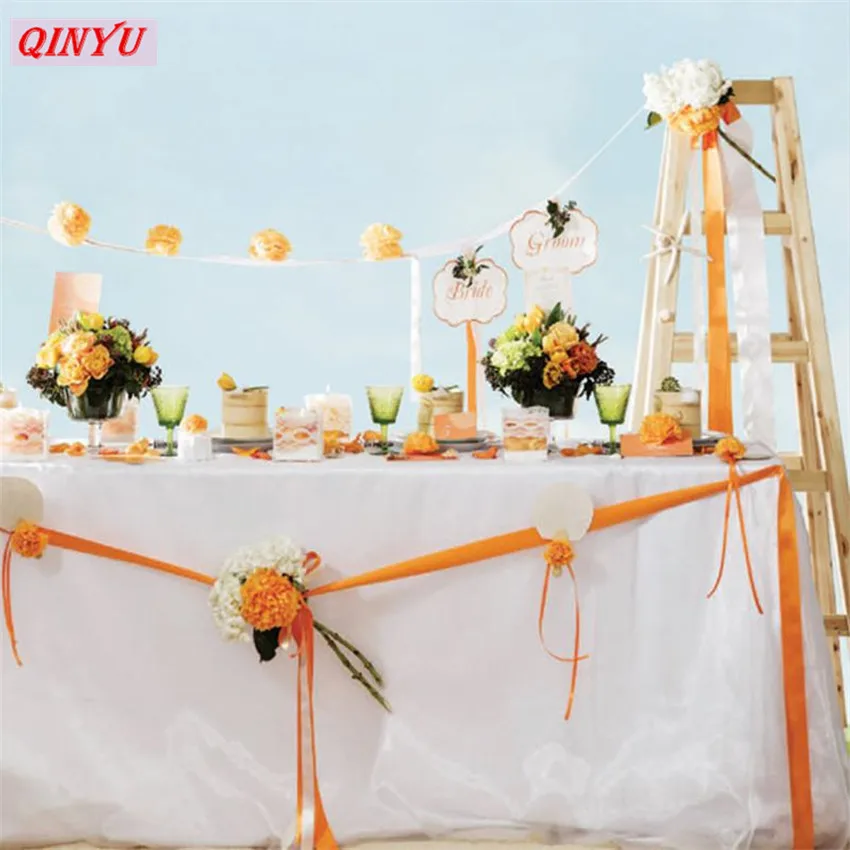 15 см * 5 м прозрачный кристалл многоцветная пряжа снежные элементы из Марли цветок